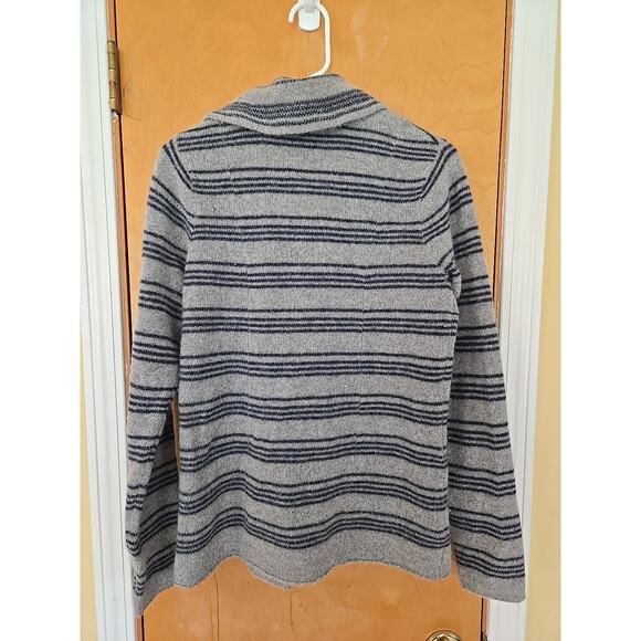 Horny Toad Cardigan/sweater Woman’s S Angora Wool Striped High Collar Grays - Picture 5 of 6
